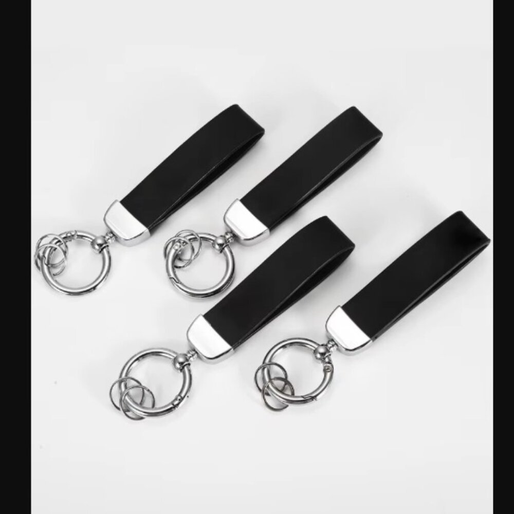 New Black PORSCHE STUTTGART HOTROD Leather Crest KeyRing Key Ch… - Picture 8 of 14